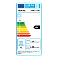 Ugradbena pećnica SMEG SFP6301TVX, piroliza, 70 l, energetski razred A+, inox