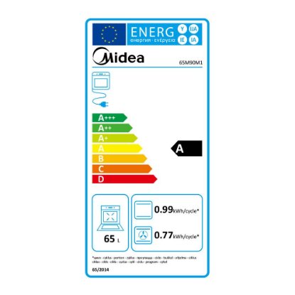 Ugradbena pećnica MIDEA 65M90M1, multifunkcionalna, 65 l, energetski razred A, crna