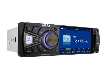 Auto radio AKAI CA015A-4108S, FM, AM, 4" TFT, BT, HandsFree, SD, USB, 4x25W, ISO