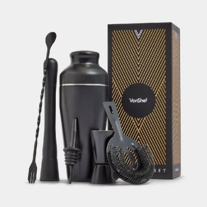 Set za koktele VONSHEF Parisian, 6 djelni, 455 ml, crna mat