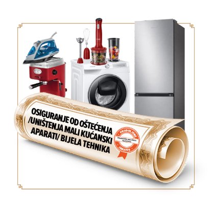Osiguranje od oštećenja / uništenja za male kućanske aparate / bijelu tehniku u trajanju od 24 mjeseci - vrijednosti uređaja 1990,85-2986,26 €