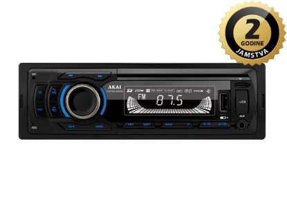Auto radio AKAI CA016A-9008U, FM, BT, HandsFree, SD, USB, 4x25W, ISO, crni