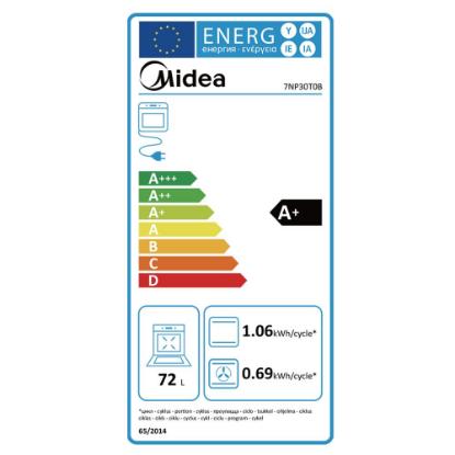 Ugradbena pećnica MIDEA 7NP30T0B, piroliza, 72 l, energetski razred A+, crna